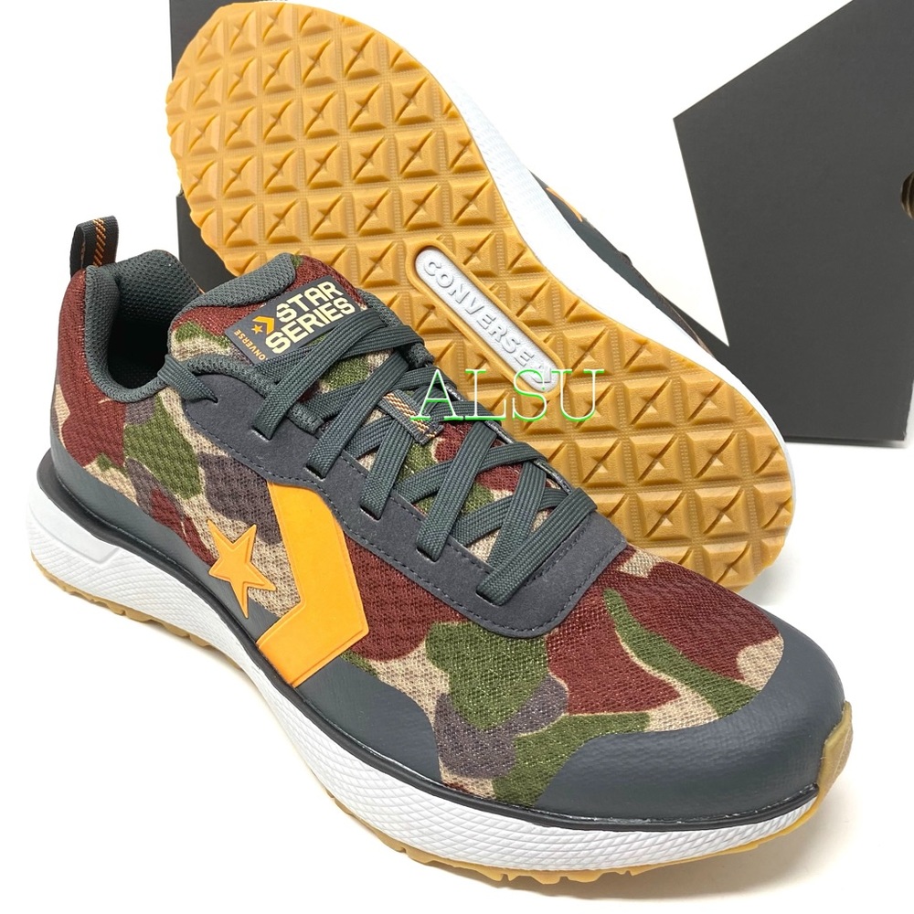💖MEGA SALE💖Converse Men's  Canvas Low   Star Series Run OX Khaki Camo 166443C - Picture 10 of 11